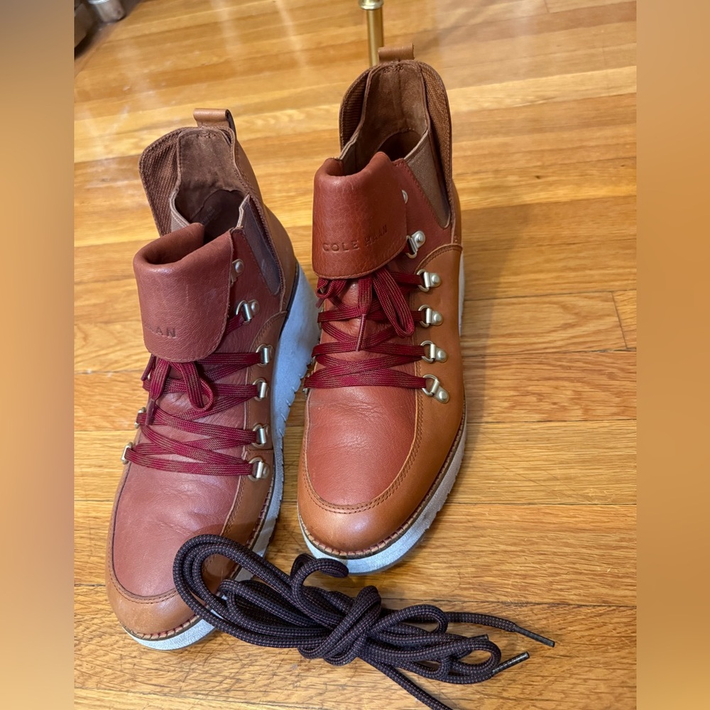 Cole Haan waterproof wedge hiker boot - cognac